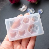 Creative Design New Small Cat Claw Crystal Epoxy Resin DIY Silicone Mold Cat Face Cat Claw Keychain Jewelry Pendant Mold