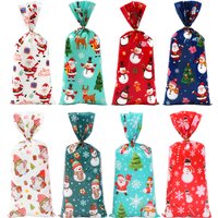 25/50/100pcs Navidad Snowman Santa Candy Bag Merry Christmas Decor For Home 2025 Natal Noel Snowflake Elk Gift Bag New Year 2026