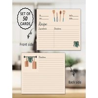 50 Sheets Recipe Cards for Binder Kitchen Cooking Baking Shopping List Thick Paper Durable Organizer Household Practical Tools