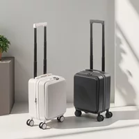 16"Expandable Carry On Luggage–Front Opening Suitcase Large Deep Compartment Wet/Dry Organizer ABS+PC 360° Silent Spinner Wheels