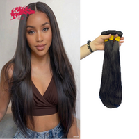 Ali Queen Hair Straight Bundles Human Hair Virgin Hair 3 Bundle Deals Real Human Hair Extensions For Black Women Natural Black