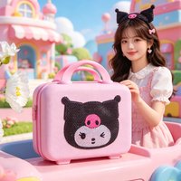 Portable Kuromi Suitcase Kawaii Hello Kittys Creativity Gift Box Festival Souvenirs 12 Inches Rhinestones Cosmetic Case Suitcase