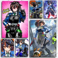 Game Zenless Zone Zero Zhu Yuan Poster Art Print Anime Style Home Decor Ideal Gift Perfect Room Decor