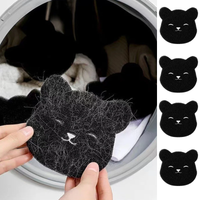4/2 Sets of Household Pet Hair Remover, Machine Washed Bear Sticky Sponge, Reusable, Suitable for Washing Machine, Dryer, Black
