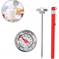Food Thermometer 304 Stainless Steel 12.5cm High Accuracy 210°F 100°C Coffee Milk BBQ Meat Food Probe Clip-On Thermometer