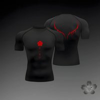 Men Compression Shirt Anime Sport Quick Dry Gym TShirts Fitness Athletic Undershirts Elasticity y2k Tops Tee Summer Autumn Male