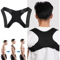 Black Adjustable Posture Corrector Body Brace Bad Back Lumbar Shoulder Support Belt Fitness Tools Women Men UK Unisex Soft