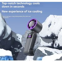 Foldable Handheld Small USB Charging Fan Refrigeration Fan Folding Portable Turbo Mini Semiconductor Ice Pack Small Fan