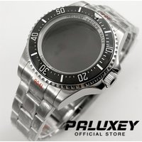 44MM Silver Sapphire Crystal DEEP SEA Homage Big Watch Case With Bracelet Compatible Fit NH35 NH36 NH34 NH38 NH39 NH70 Movement