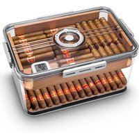 Large Portable Sealed Cigar Box Humidifier Cedar Woooshelf Multifunctional Hygrometer Pp Material