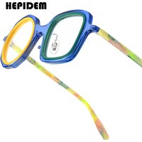 FONEX HEPIDEM Acetate Eyeglasses Frame Men New Round Brand Design Glasses Women Retro Vintage Eyewear Japanese Spectacles 9356