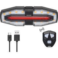 AliExpress APWIKOGER Rechargeable Warning Bike Lights with Turn Signals Cycling Back Light Wireless Remote Control Bike Rear Light for Night Riding