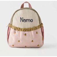 Custom Name Cute Apple Kids Backpack Embroidery Personalized School Season Kindergarten Lightweigh Bag Ideal For Babies Toddlers