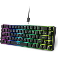 68 Keys Gaming Keyboard USB Wired Portable 20 RGB Backlight Korean Keyboard for Windows Laptops Computer