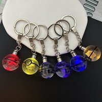 Pokemon Crystal Ball 3D Pikachu Mewtwo Mew Gengar keychain Pokeball Crystal Pokemon Glass Ball Figure Birthday Gift