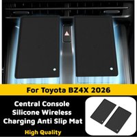 For Toyota BZ4X 2026 Central Console Silicone Wireless Charging Anti Slip Mat Phone Holder Pad Tray Car Interior Accessories