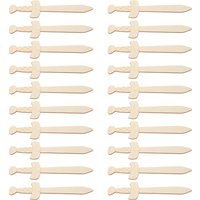 20Pcs Wooden Swords to Decorate Unfinished Pirate Swords Painting Crafts for Kids DIY Art Party Classroom Projects Wood Craft