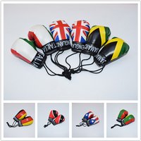 Simulation Boxing Glove Pendant Keychain Boxing Gym Match Flag Glove 10CM Bag Car Rearview Mirror Pendant Boxing Fan Gift