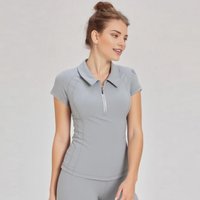 M LOGO Equestrian Short Sleeve Tops Zipper Horse Riding Training Blouse Competition Sports T Shirts Breathable Rider Clothing