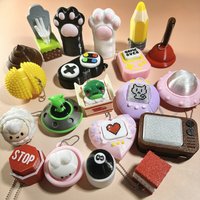 Calming Keychain Keys Finger Button Anti-stress Toys Funny Cat-paw pencil alien Y2K Decompression Gifts for Children Adults
