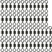 50PCS Winter Ice Fishing Barrel Bearing Rolling Copper Swivel Lure Hook Connector Sea Fishing Tackle Supplies Accessories Pesca