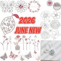 Butterfly Flowers 2026 New Metal Cutting Dies For Scrapbook Diary Decoration Embossing Template DIY Greeting Card Handmade
