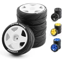 4pcs 65mm Rubber Tire Wheel Tyre 12mm Hex for Tamiya TT01 TT01E TT02 TT02B XV01 TA06 PTG-2 1/10 RC Racing Car Upgrades Parts