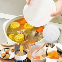 50pcs Disposable Oil Blotting Paper for Kitchen, Food Safe, Grease Absorption for Frying & Soup, Round Filter Sheets