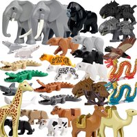 The Zoo Model African Elephants Camel Deer Crocodile Leopard Animal Building Blocks Educational Games Figure Brick Toys Kid B03