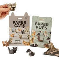 50pcs DIY Paper Cats DIY Origami Paper to Fold Cute Cat Figures,Fun Craft Activity for Adults & Kids,Gift for Cat Lovers