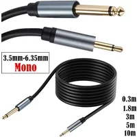 Gold plated mono TS 6.35mm to 3.5mm Male Audio Adapter Cable Line TS 3.5 Male to 6.35 Male Audio Cord Wire Adaptor Line 6.5 3.5
