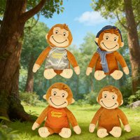 30cm Cute Cartoon Anime Curious George Plush Toy Stuffed Animal Monkey Doll Soft Game peripheral Kid Fan Birthday Accompany Gift