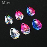 6Pcs Iridescent Fish Scale Spoon Blanks, Reflective Fishing Spinner Blades for DIY Lures, Attract Bass Trout Pike Walleye