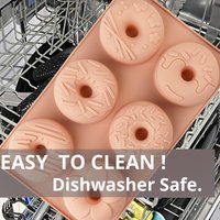 6-Cavity Donut Pans Nonstick Donut Mold BPA FREE Dishwasher Safe Silicone Heat Resistant Air Fryer Doughnut Pan for Baking Tools