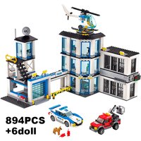 City Police Station Guard Building Blocks 60141 Helicopter Car SWAT Prison Figures Bricks 02020 10660 Toys Gift For Children Boy
