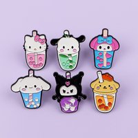 6pcs/set Cute Cute Enamel Pin Set Kawaii Anime Brooch For Coat Women's Brooches Fashion Lapel Badges Jewelry Gift for Friends