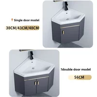 Bathroom Cabinet Combination Ceramic Washbasin Cabinet Combination Triangle Wall-mounted Corner Wash Basin Small Apartment