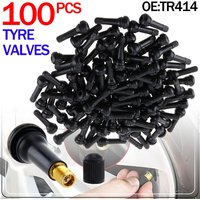 Pack Of 100 TR414 Tubeless Car Wheel Tire Valve Stems with Caps Tyre Rubber Valves with Dust Caps Rubber Valve Stems Accessories