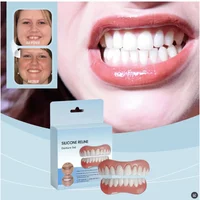 Easy Paste Temporary Silicone Dentures, Comfort Upper & Lower Fake Teeth Veneers Braces, Portable Instant Tooth CK848-fro