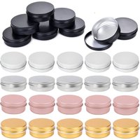 100Pcs/lots 5g-60g Metal Round Cosmetic Tins Aluminum Empty Candles Cans Storage Jars with Screw Lids For Lip Balm Salve Spices