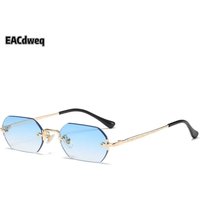 Vintage Rimless Polygon Sunglasses Women Men Luxury Brand Designer Popular Travel Small Frame Sun Glasses Ladies UV400