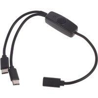 E56B Type C Female to Double USB Male Cable Charge Two Devices at Once