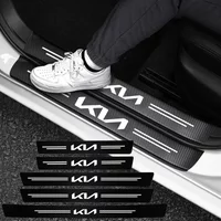 Car door panel protective stickers carbon fiber threshold scratch resistant stickers For Sportage 5 3 4 K7 K5 K8 K3 K9