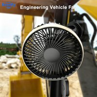 Car Fan 5V Dual Head Cooling Fan 3 Speeds Adjustable Large Wind Portable Fan Air Cooler USB 360° Rotatable Suction Cup Fan