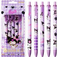 Sanrio Hello Kitty Kuromi Gel Pen 0.5mm Quick Dry 6Pcs Set, Exam Office School Supplies Cute Cartoon Signature Pens Stationery G