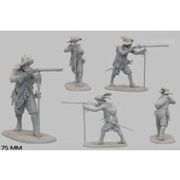 75mm resin unpainted model kit, military theme, European Musketeer unassembled and unpainted GK, 1741