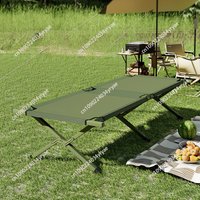 Outdoor folding bed single portable aluminum alloy lunch break camping simple camping