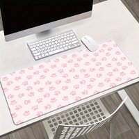 Pink Paw Print Desk Pad ,Large Rectangular Desk Mat For Office & Home, Gaming Keyboard Mousepads Long Desk Pads
