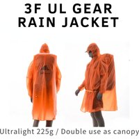 3F UL GEAR Outdoor Raincoat with Sleeves Camping Backpack Poncho 15D Ultralight Rainproof for Hiking Travel Cycling Fishing