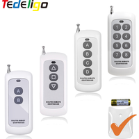 433Mhz Remote Control Learning Code 1527 RF Module Wireless 2/4/6/8 Button Antenna Reach 1000m Long Range Door Opener no clone